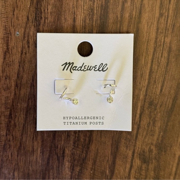 Madewell floating crystal Huggie hoop earring - Picture 8 of 14